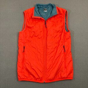 Icebreaker Merino Vest Men's Large Red Lightweight Jacket Full Zip Pockets
